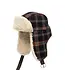 Crown Cap Wool Highland Plaid Aviator with Shearling Trim