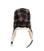 Crown Cap Wool Highland Plaid Aviator with Shearling Trim