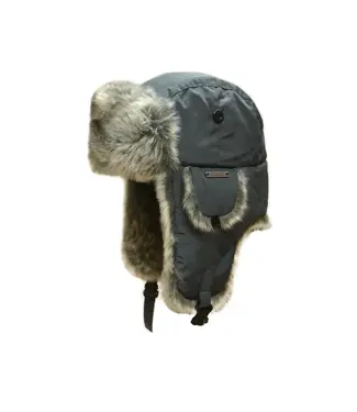 CROWN CAP Crown Cap Taslan Aviator Hat with Faux Fur