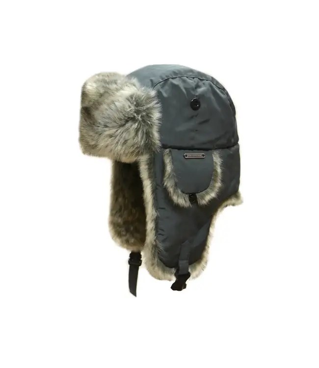 Crown Cap Taslan Aviator Hat with Faux Fur