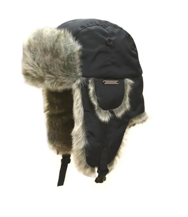 Crown Cap Taslan Aviator Hat with Faux Fur