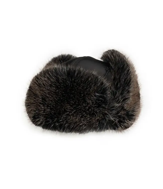 Crown Cap Faux Fur Aviator Hat with Faux Leather Closure