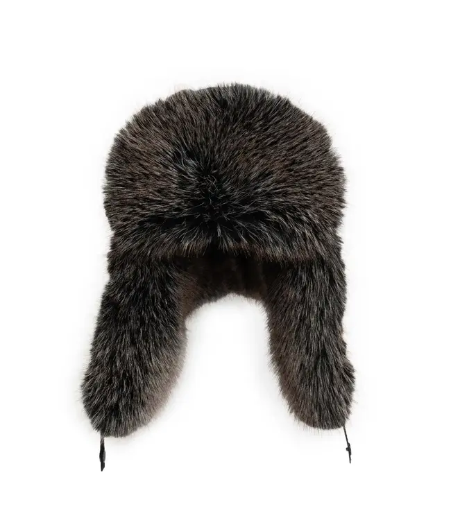 Crown Cap Faux Fur Aviator Hat with Faux Leather Closure