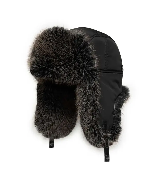 Crown Cap Faux Fur Aviator Hat with Faux Leather Closure