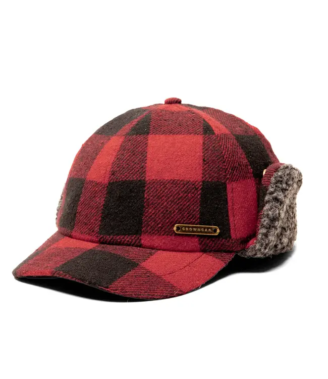 Crown Cap Wool Blend Buffalo Check Cap