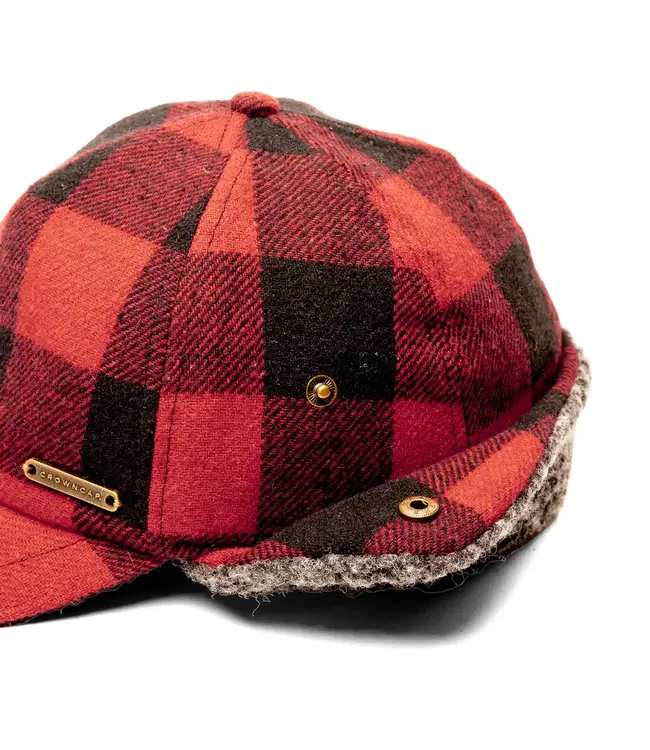 Crown Cap Wool Blend Buffalo Check Cap