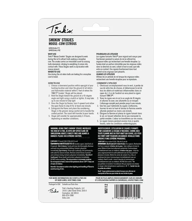 Tink's Smokin' Stogies - Synthetic Moose - 2 Pack