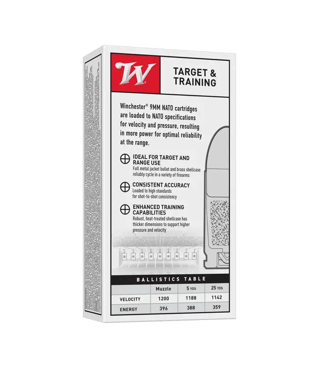 Winchester Target Ammunition - 9mm Nato, 124 Grains [BULK 500RNDS]