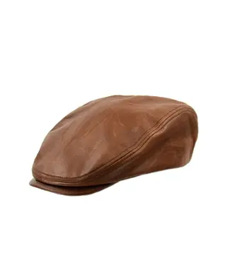 CROWN CAP Crown Cap Leather Ivy Cap - Brown