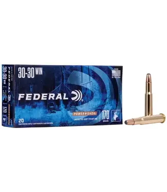 FEDERAL AMMO Federal Ammo Power-Shok Rifle Ammunition - 30-30 Win, 170 Grain, Jacketed Soft Point, 2200 fps