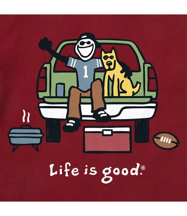 Life Is Good Men's Tailgate Football Short Sleeve Crusher Tee