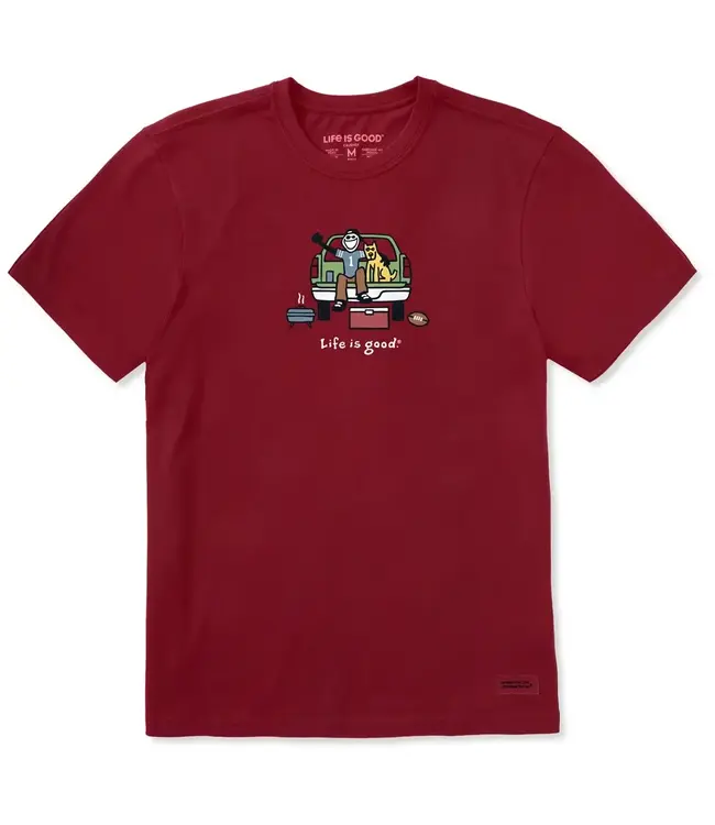 Life Is Good Men's Tailgate Football Short Sleeve Crusher Tee