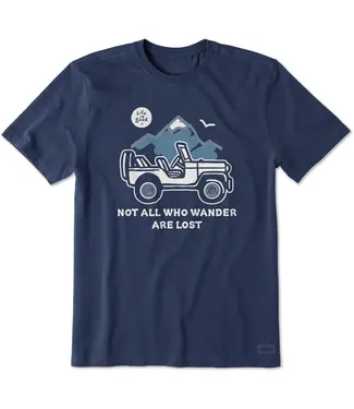 LIFE IS GOOD Life IS Good Men's Not All Who Wander Are Lost Vehicle Short Sleeve Tee