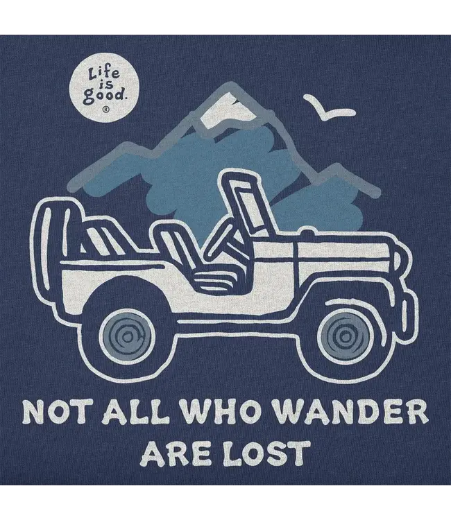 Life IS Good Men's Not All Who Wander Are Lost Vehicle Short Sleeve Tee