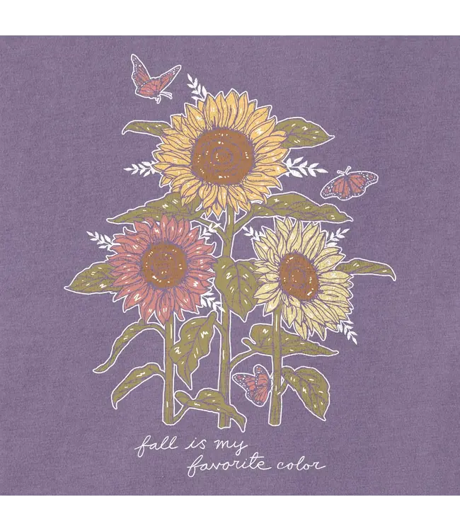Life Is Good Women's Fall is my Favorite Sunflowers Short Sleeve Crusher Tee