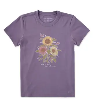 LIFE IS GOOD Life Is Good Women's Fall is my Favorite Sunflowers Short Sleeve Crusher Tee