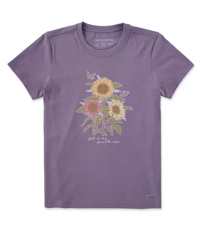 Life Is Good Women's Fall is my Favorite Sunflowers Short Sleeve Crusher Tee