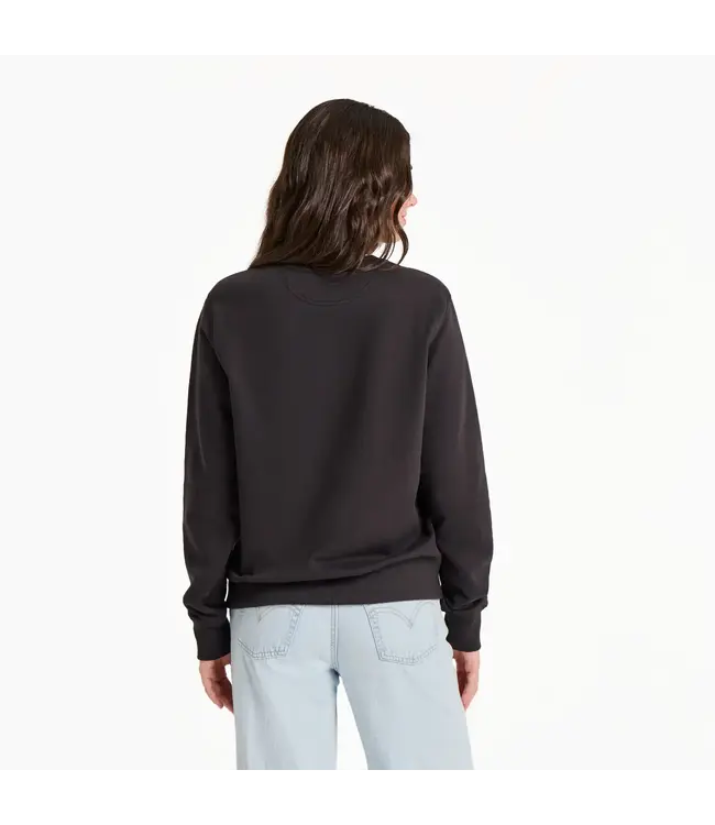 Life Is Good Women's Tonal LIG Ballyard Script Good Vibes Fleece Crew Sweatshirt