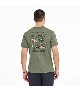 LIFE IS GOOD Life Is Good Men's Vintage Fish More Worry Less Short Sleeve Sun Crusher Tee