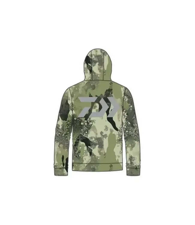 Daiwa D-Vec Grey Logo Woods Camo Fleece Hoodie