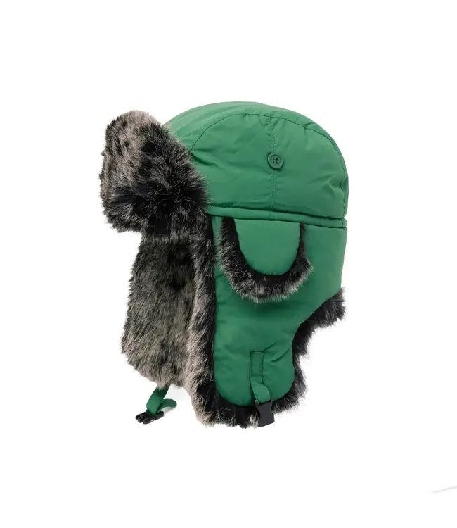 Crown Cap Down Filled Aviator with Rabbit Trim