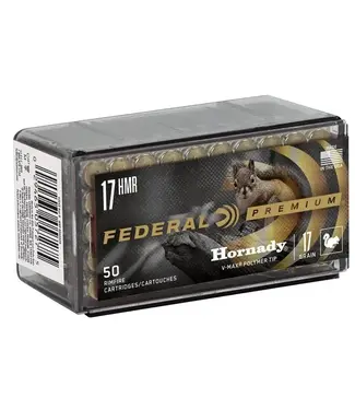 FEDERAL AMMO Federal Ammo Varmint & Predator Hornady V-Max Ammunition - 17 HMR, 17 Grain, V-Max, 2530 fps