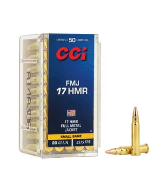 CCI AMMUNITION CCI Full Metal Jacket Ammunition - 17 HMR, 20 Grain, 2375 fps