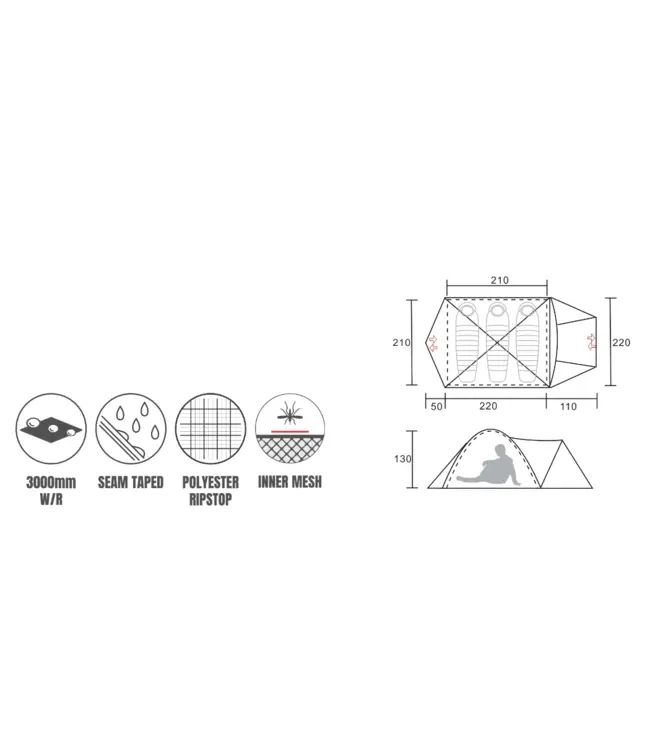Treqa Ontario Series 3-Person Tent