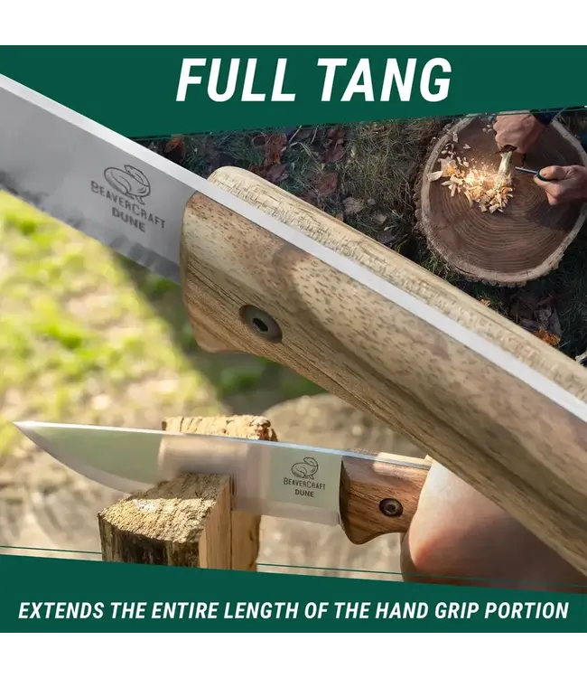 Beavercraft Dune Carbon Steel Bushcraft Knife Walnut with Sheath