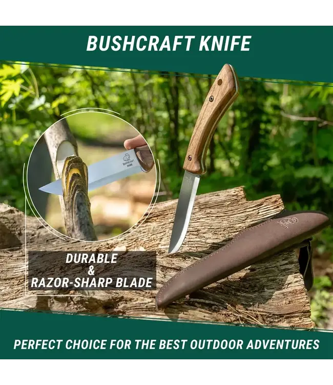 Beavercraft Dune Carbon Steel Bushcraft Knife Walnut with Sheath