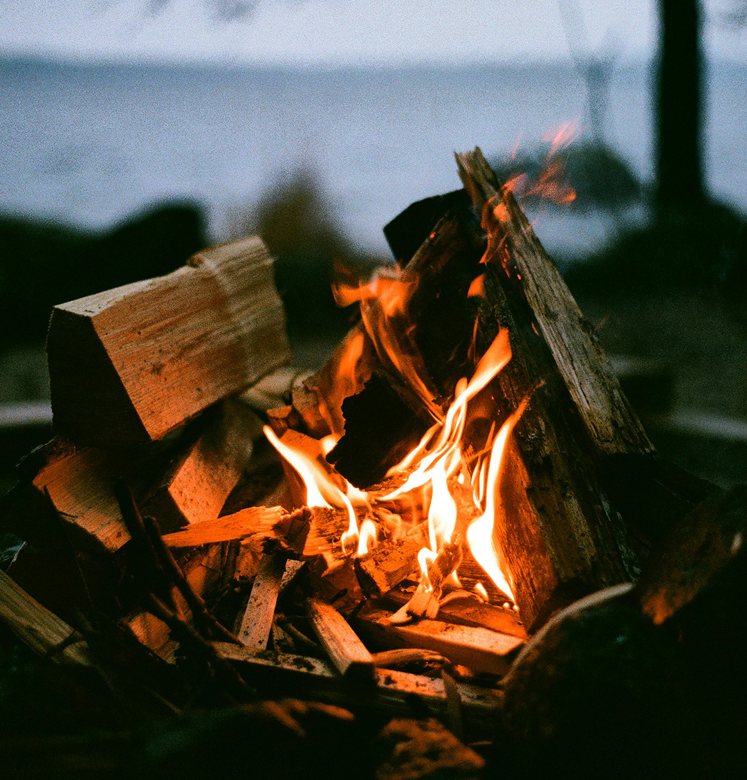 CAmpfire by lake