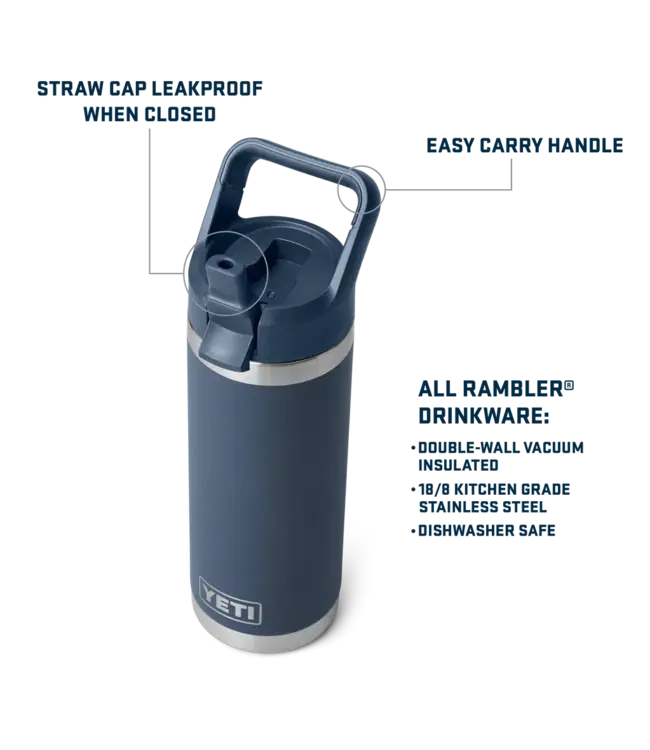 Yeti Rambler 18 oz Straw Cap Bottle