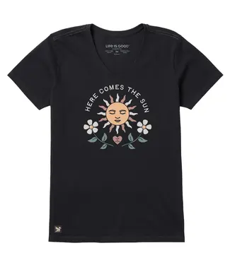 LIFE IS GOOD Life Is Good Women's Here Comes the Sun Short Sleeve Crusher Vee
