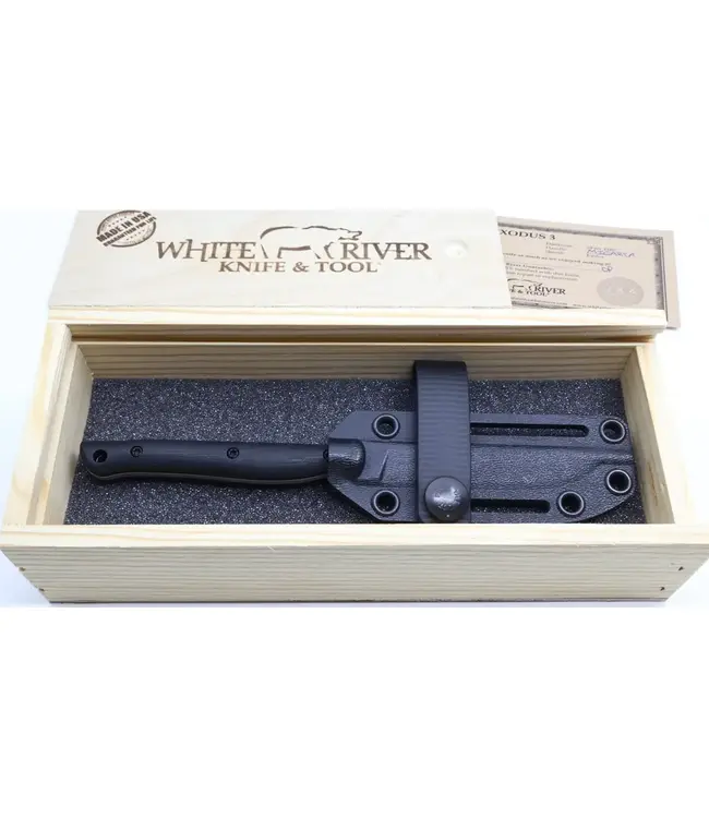 White River Exodus 3 Knife - Natural Burlap Micarta