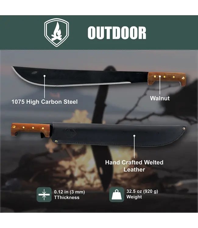 Condor El Salvador Machete Wood Handle With Leather Sheath