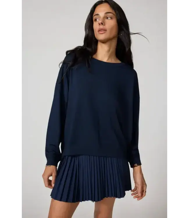 MPG Women's Cozy Fleece Relaxed Crew Neck Sweatshirt