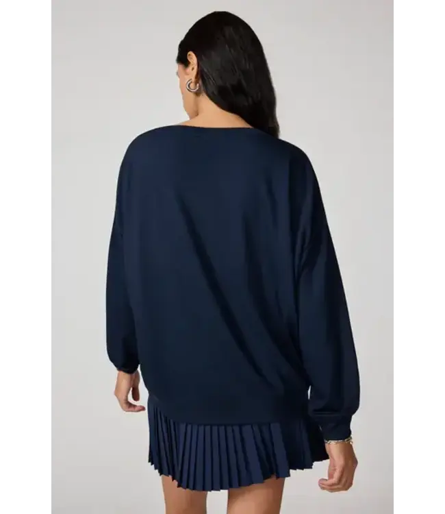 MPG Women's Cozy Fleece Relaxed Crew Neck Sweatshirt