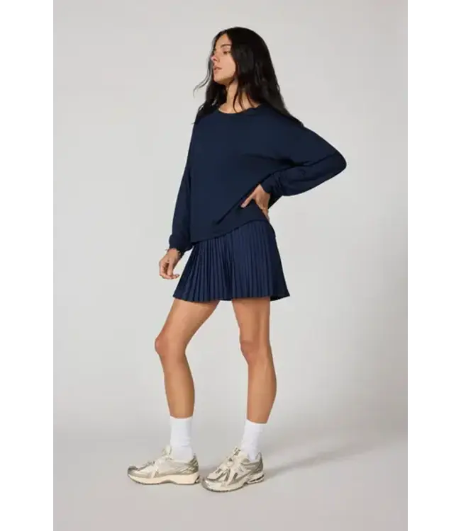 MPG Women's Cozy Fleece Relaxed Crew Neck Sweatshirt