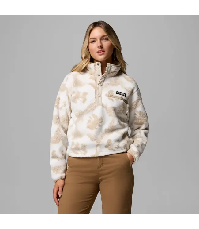 Columbia Women's Helvetia II Printed Cropped Half Snap Fleece Pullover