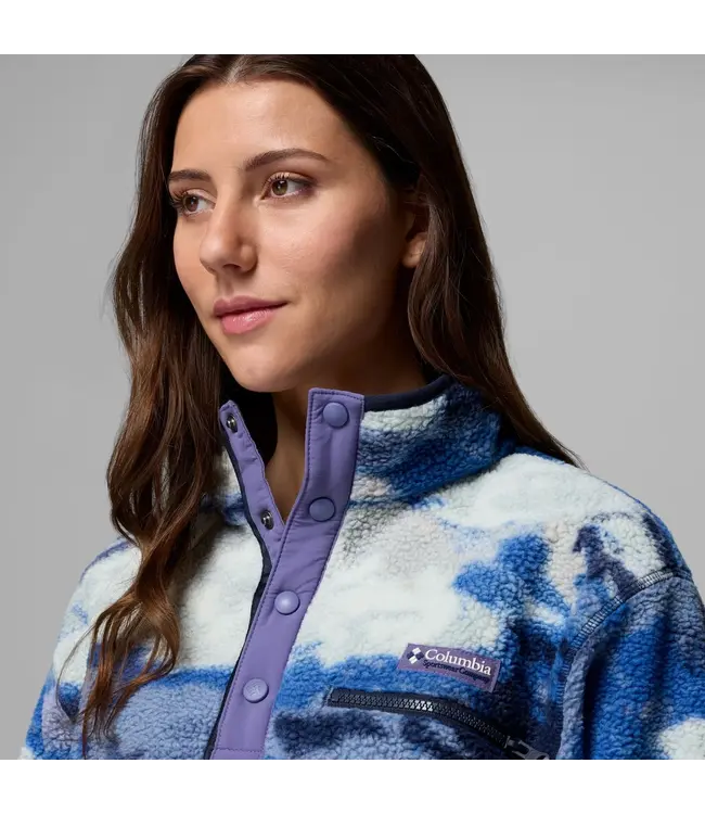 Columbia Women's Helvetia II Printed Cropped Half Snap Fleece Pullover