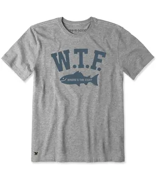LIFE IS GOOD Life Is Good Men's W.T.F. Fish Short Sleeve Crusher Tee