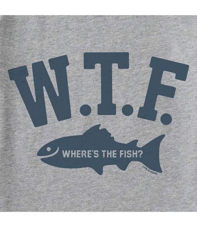 Life Is Good Men's W.T.F. Fish Short Sleeve Crusher Tee