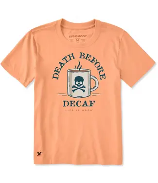 LIFE IS GOOD Life Is Good Men's Death Before Decaf Short Sleeve Crusher Tee