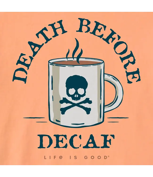 Life Is Good Men's Death Before Decaf Short Sleeve Crusher Tee
