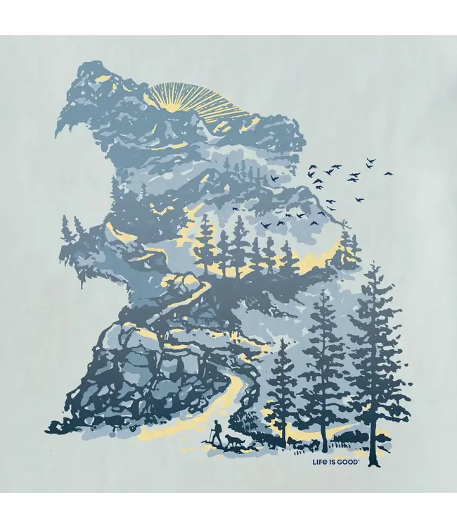 Life Is Good Men's Bear Mountainscape Short Sleeve Crusher-LITE Tee