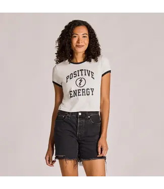 LIFE IS GOOD Life Is Good Women's Positive Energy Bolt Crusher-LITE Shrunken Ringer Tee