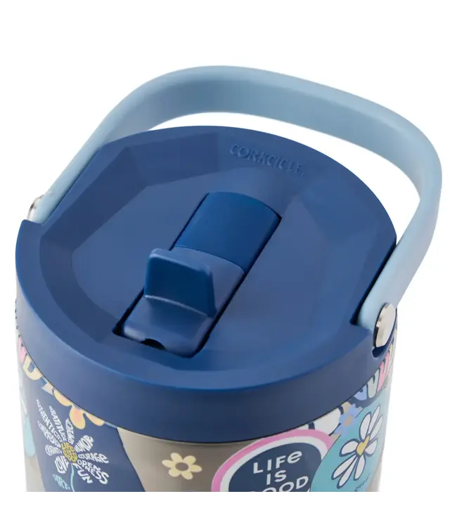 Life Is Good Floral Sticker Collage 30oz Stainless Corkcicle Go Cup XL