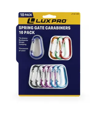 LUX PRO LuxPro Spring Gate Carabiners - 10 Pack