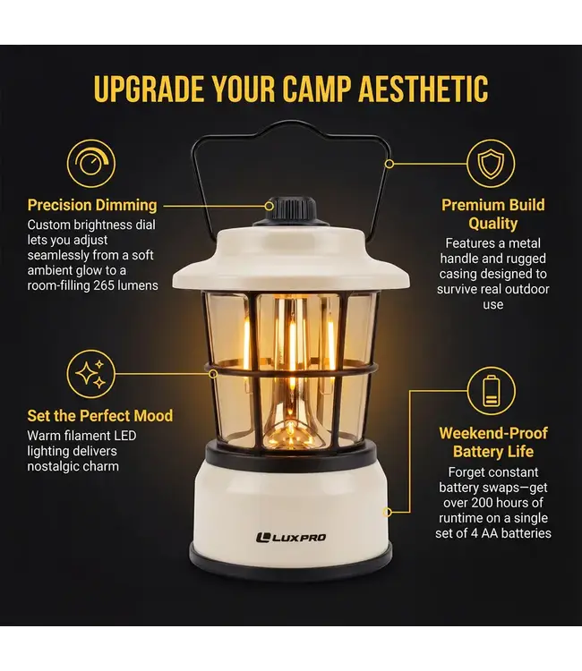 LuxPro 265 Lumen Retro LED Lantern