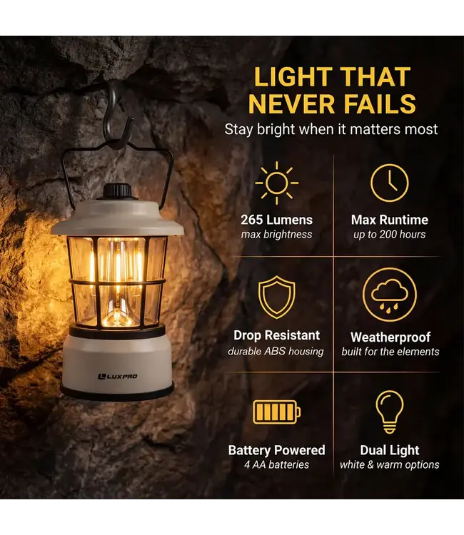 LuxPro 265 Lumen Retro LED Lantern